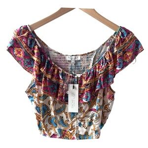 Rachel Zoe Crop Top Button Front Sleeveless Size Medium NWT